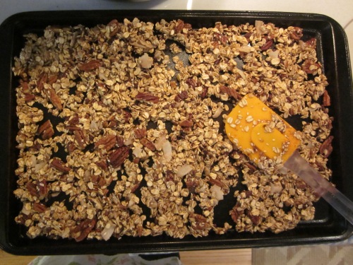 granola ready for the oven