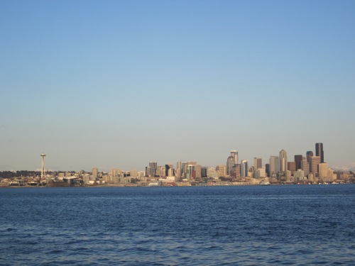 view of downtown from the ferry